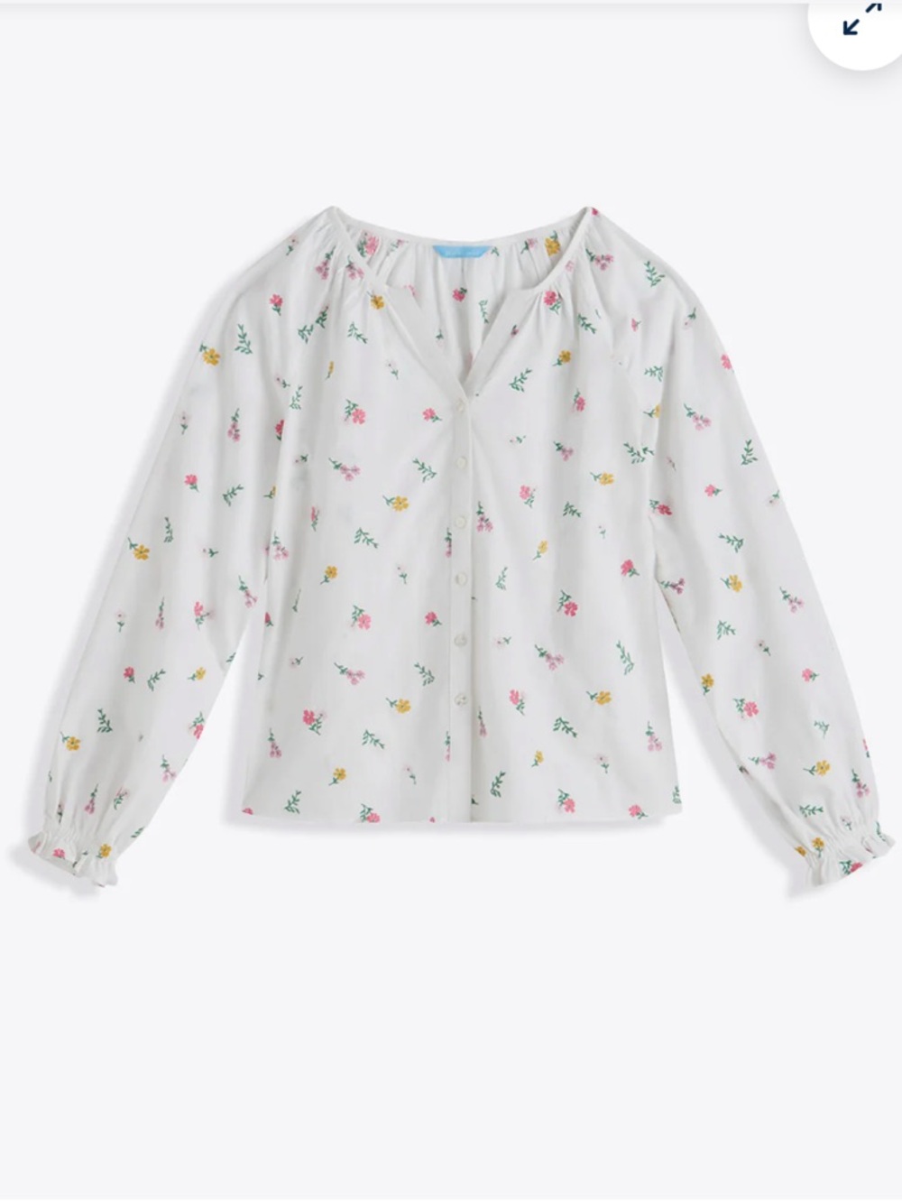 Draper James Alexandra Top in Embroidered Poplin 100% Cotton Size Medium